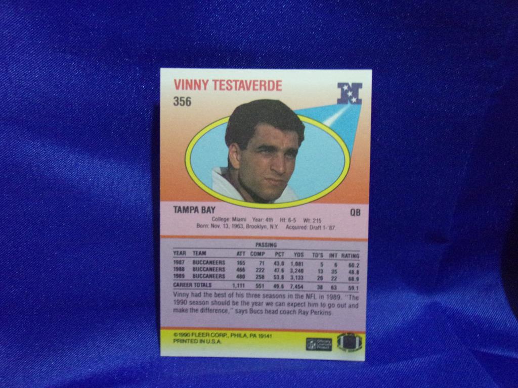 (image for) 1990 fleer vinny testaverk card