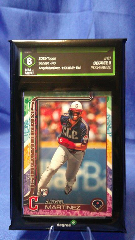 (image for) 2025 topps holiday tin angel martinez rookie #27 degree 8