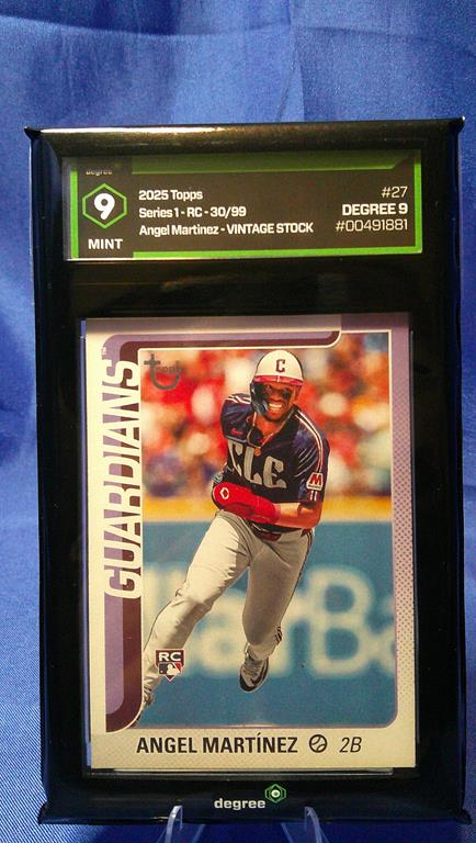 (image for) 2025 topps vintage stock angel martinez rookie #27 degree 9 30/99