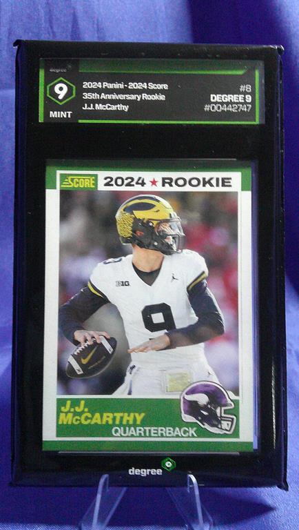(image for) 2024 panini score 35th anniversary JJ Mccarthy rc #8 degree 9
