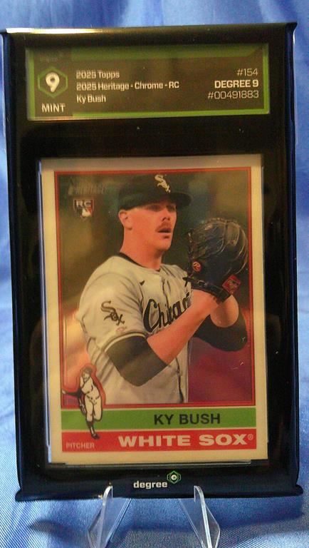 (image for) 2025 topps heritage chrome rookie ky bush #154 degree 9