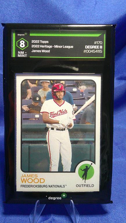 (image for) 2022 topps heritage james wood #170 minor league psa 8