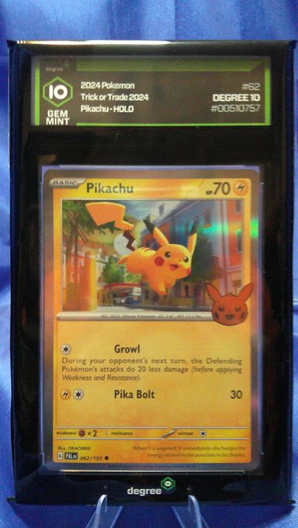 (image for) 2024 pokemon trick or trade #62 pikachu holo degree 10