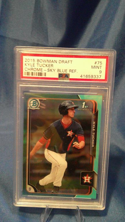 (image for) 2015 bowman draft sky blue chrome kyle tucker psa 9