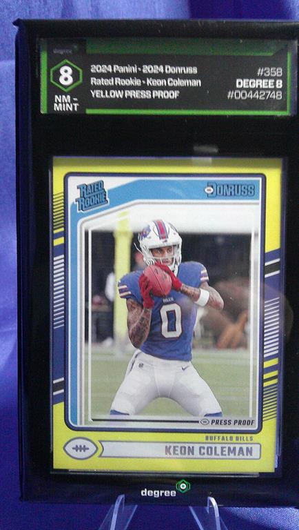 (image for) 2024 panini donruss yellow press draft keon coleman #358 degree 8