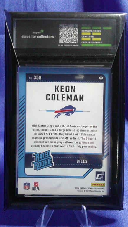 (image for) 2024 panini donruss yellow press draft keon coleman #358 degree 8