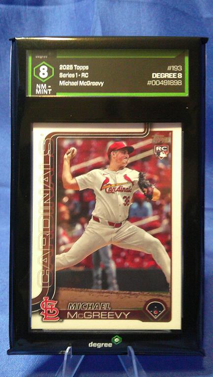 (image for) 2025 topps series 1 michael mcgreevy rookie #193 degree 8