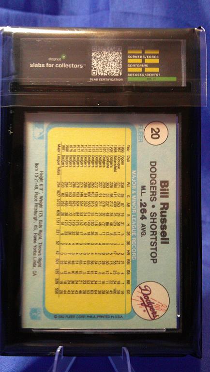 (image for) 1982 fleer bill russell #20 degree 7
