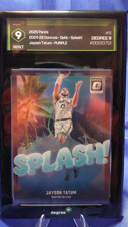 (image for) 2024-25 panini #11 jayson tatum donruss optic splash purple degree 9