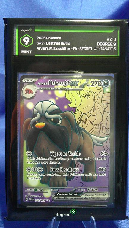 (image for) 2025 pokemon s&v destined rivals arvens mabosstiff ex fa-secret #218 degree 9