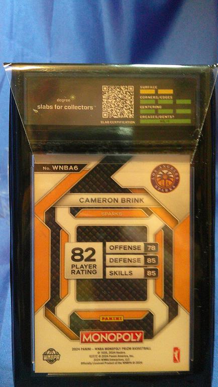 (image for) 2025 panini prizm wnba monopoly cameron brink rockie degree 9