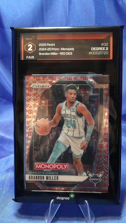 (image for) 2024-25 panini prizm monopoly #32 red dice brandon miller degree 2