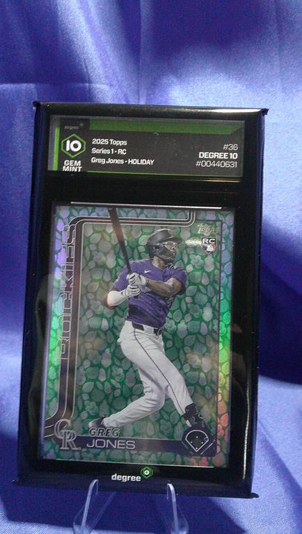 (image for) 2025 topps series 1 greg jones holiday rc #36 degree 10