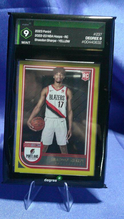(image for) 2023 nba hoops panini yellow shaedon sharpe rc #237 degree 9