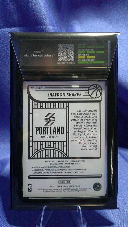 (image for) 2023 nba hoops panini yellow shaedon sharpe rc #237 degree 9