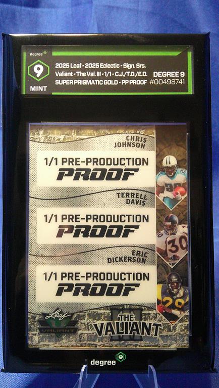 (image for) 2025 leaf 25 eclectic sign series valient the val III 1/1 c.j, t.d, e.d super prismatic gold degree 9