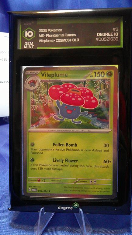 (image for) 2025 pokemon phantasmal flames #03 me vileplume cosmos holo degree 10