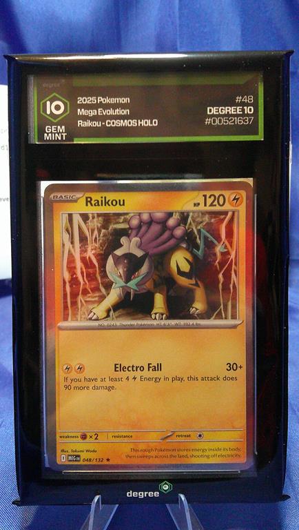 (image for) 2025 pokemon mega evolutions #48 raikou cosmos holo degree 10