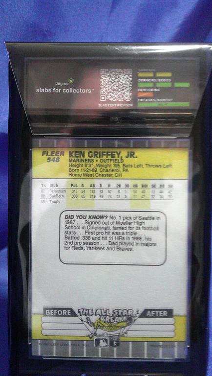 (image for) 1989 fleer ken griffey jr rookie #548 degree 7