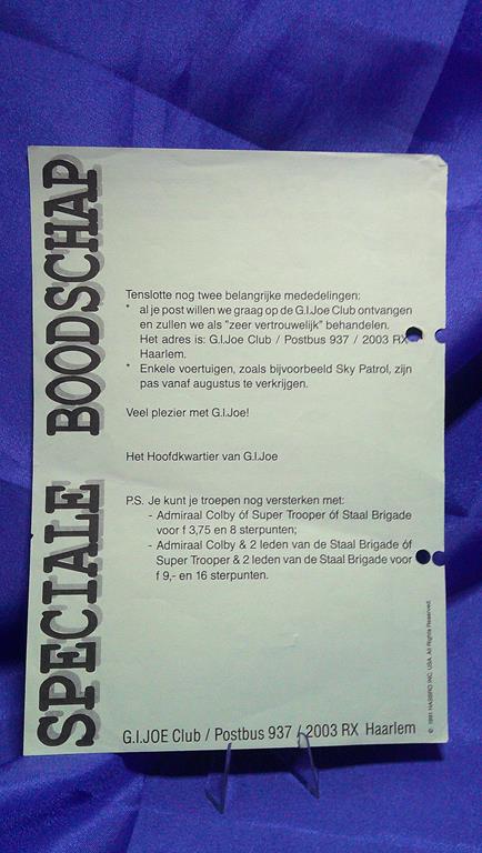 (image for) dutch gi joe speciale boodschaplette form