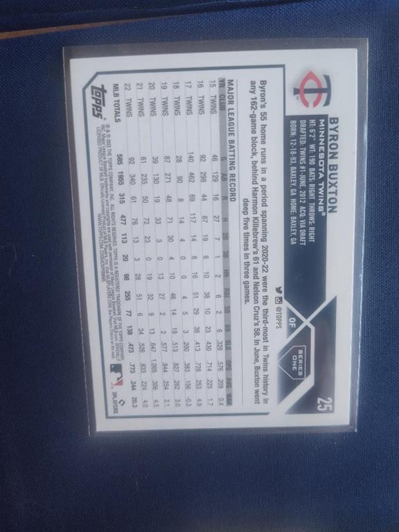 (image for) 2023 topps byron buxtor blue border baseball card